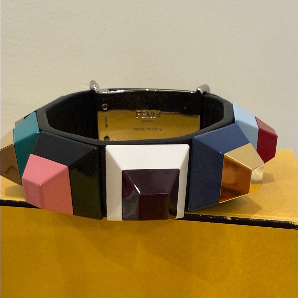 FENDI Multicolor Stud Leather Bracelet – New With Box – Limited Design